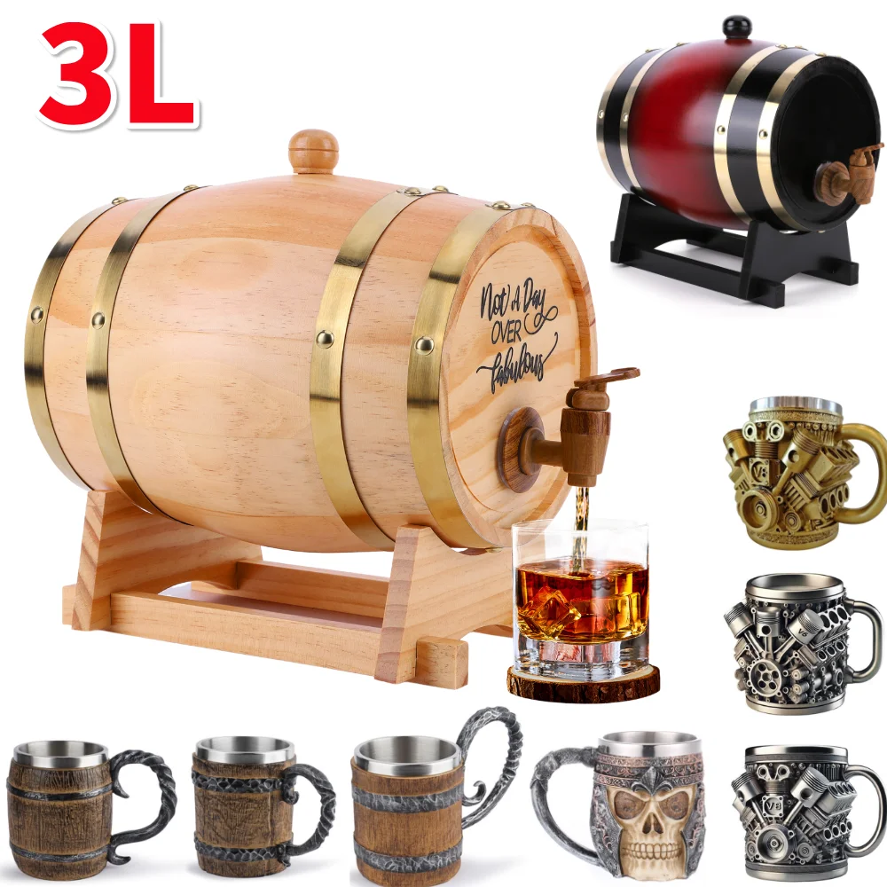 Wine Beer The Whiskey - Barril de whisky de madera de