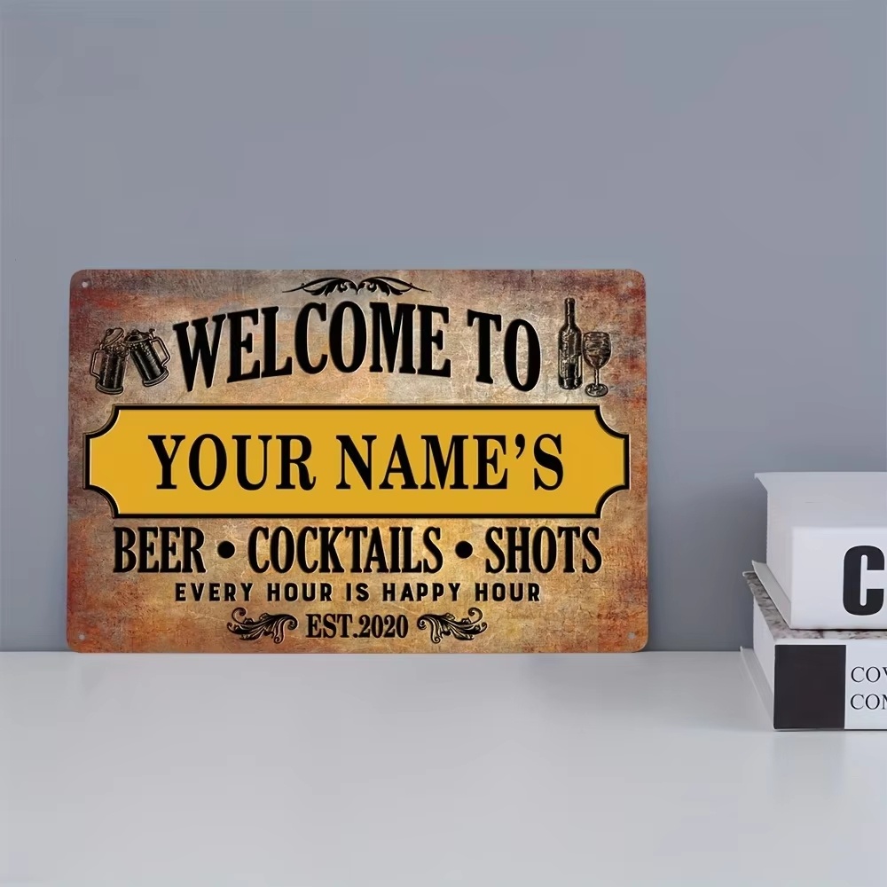 Beer & Wine Jockey Plaza Shopping - Letrero Metálico Personalizado para Bar de