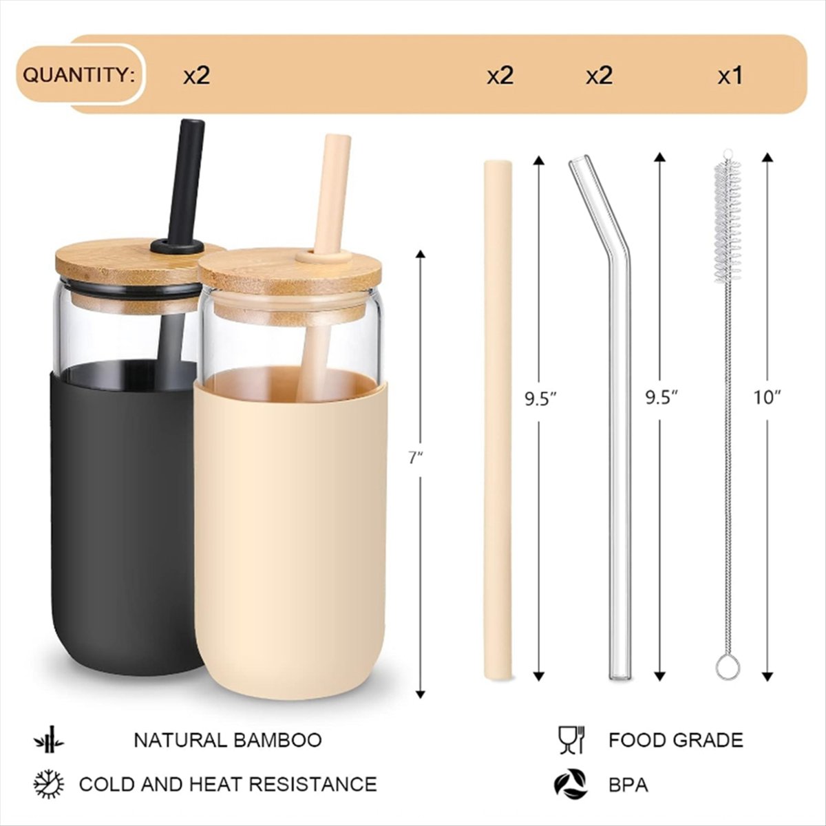 Vasos de vidrio de 20 OZ de 2  - Beer & Wine Jockey Plaza Shopping reseña y precio