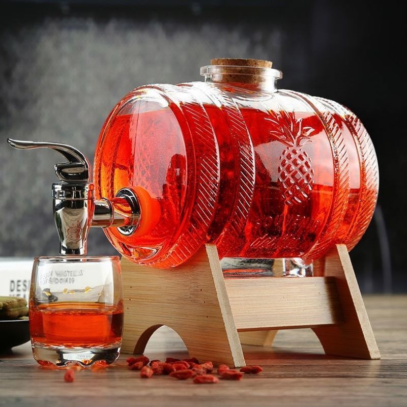 Barril de whisky de vidrio de  - Wine To Beer Alcohol reseña y precio